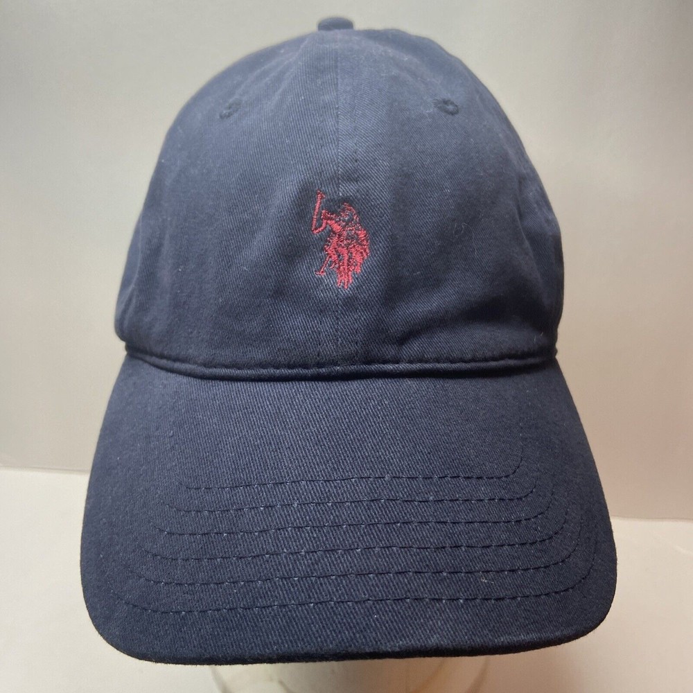 US Polo Association Hat Cap Dark Blue Red Trim OSFM Adjustable Size